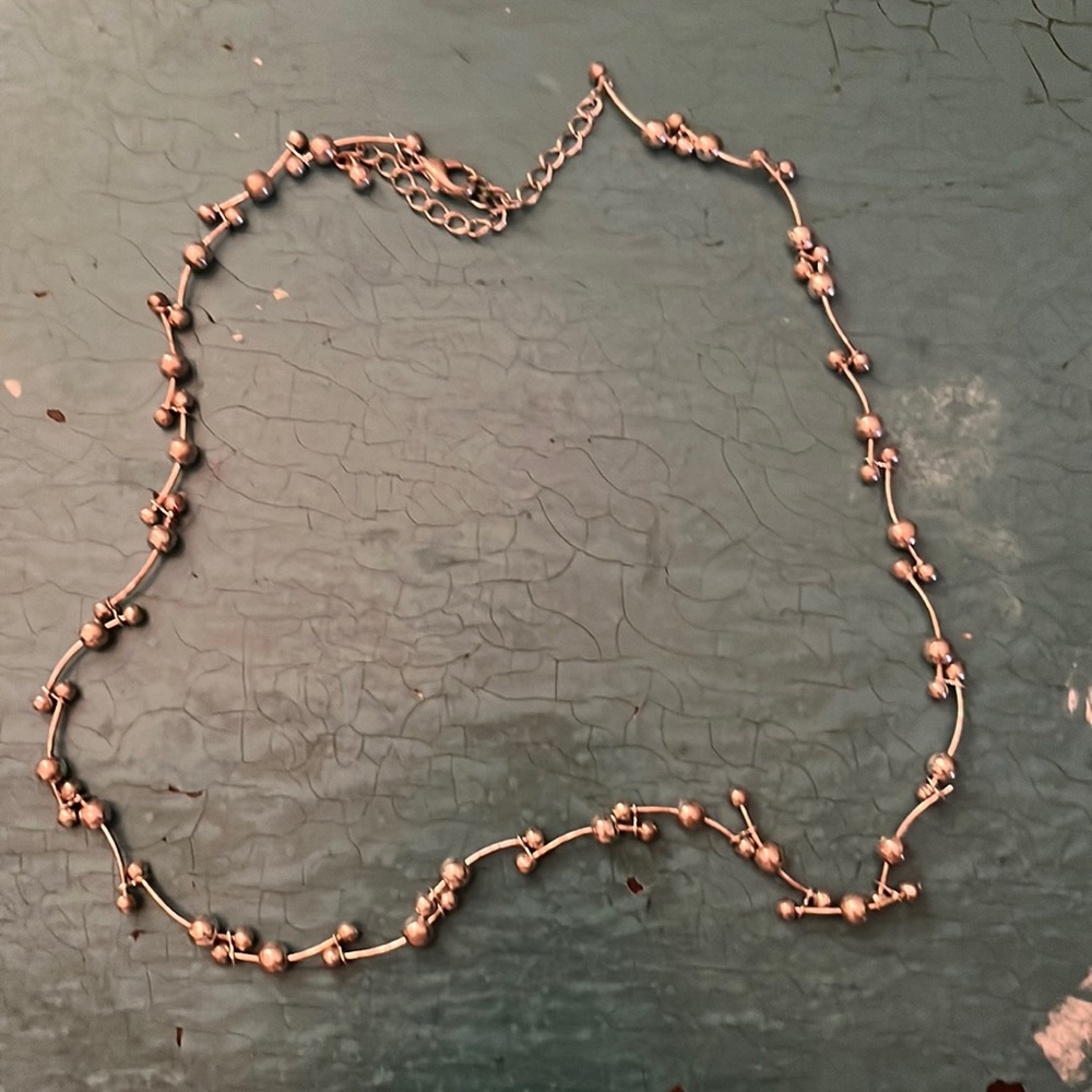 Silver small bead necklace